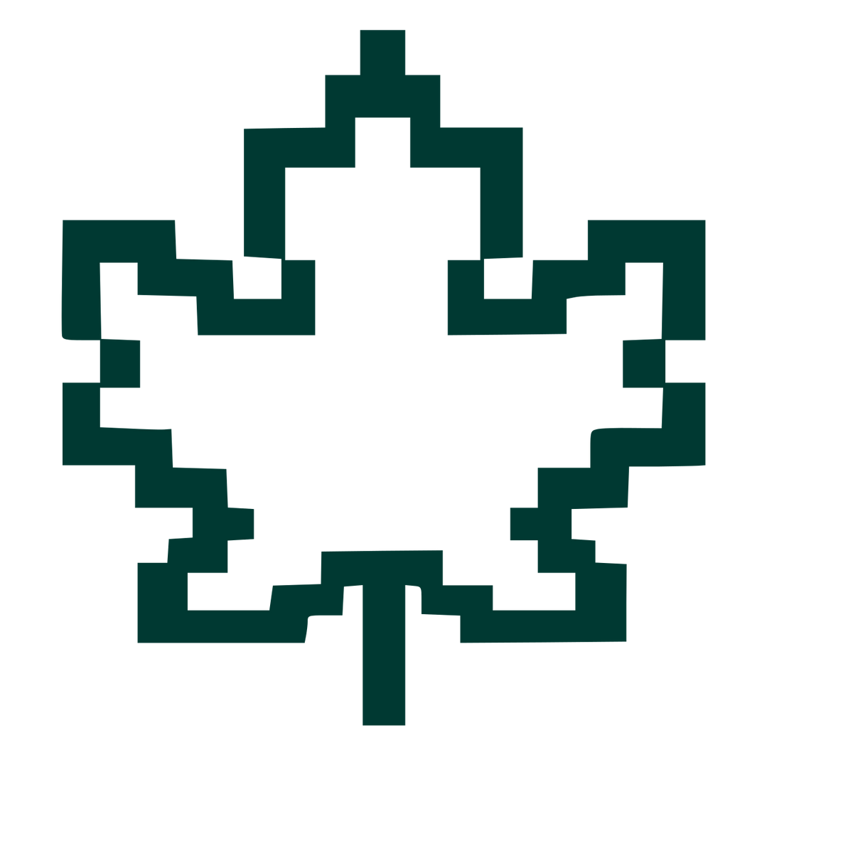 Pixel Maple Leaf Logo #003932