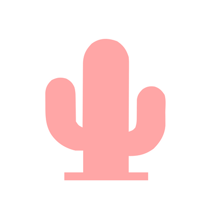 Saguaro Cactus Logo #ffffff/#ffa6a6