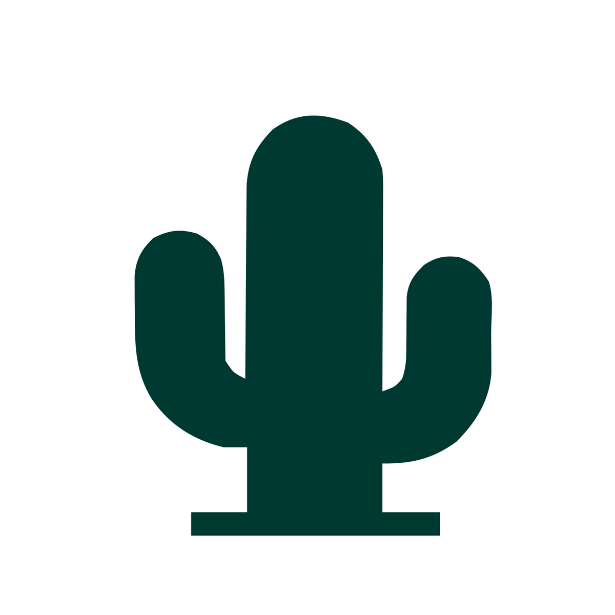 Saguaro Cactus Logo #ffffff/#003932