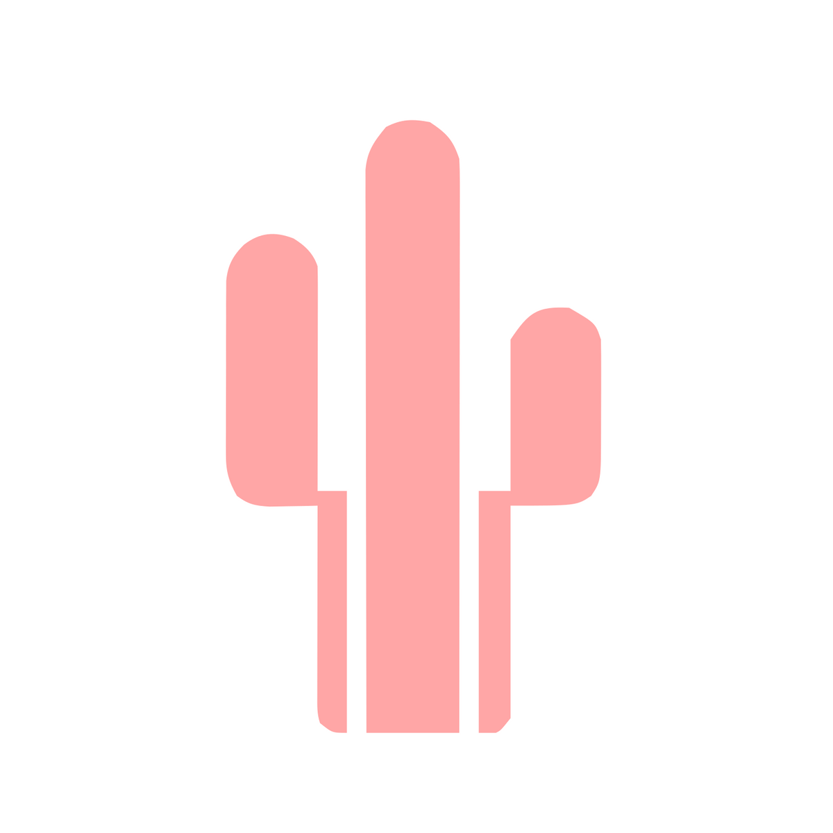 Bold Cactus Logo #ffffff/#ffa6a6