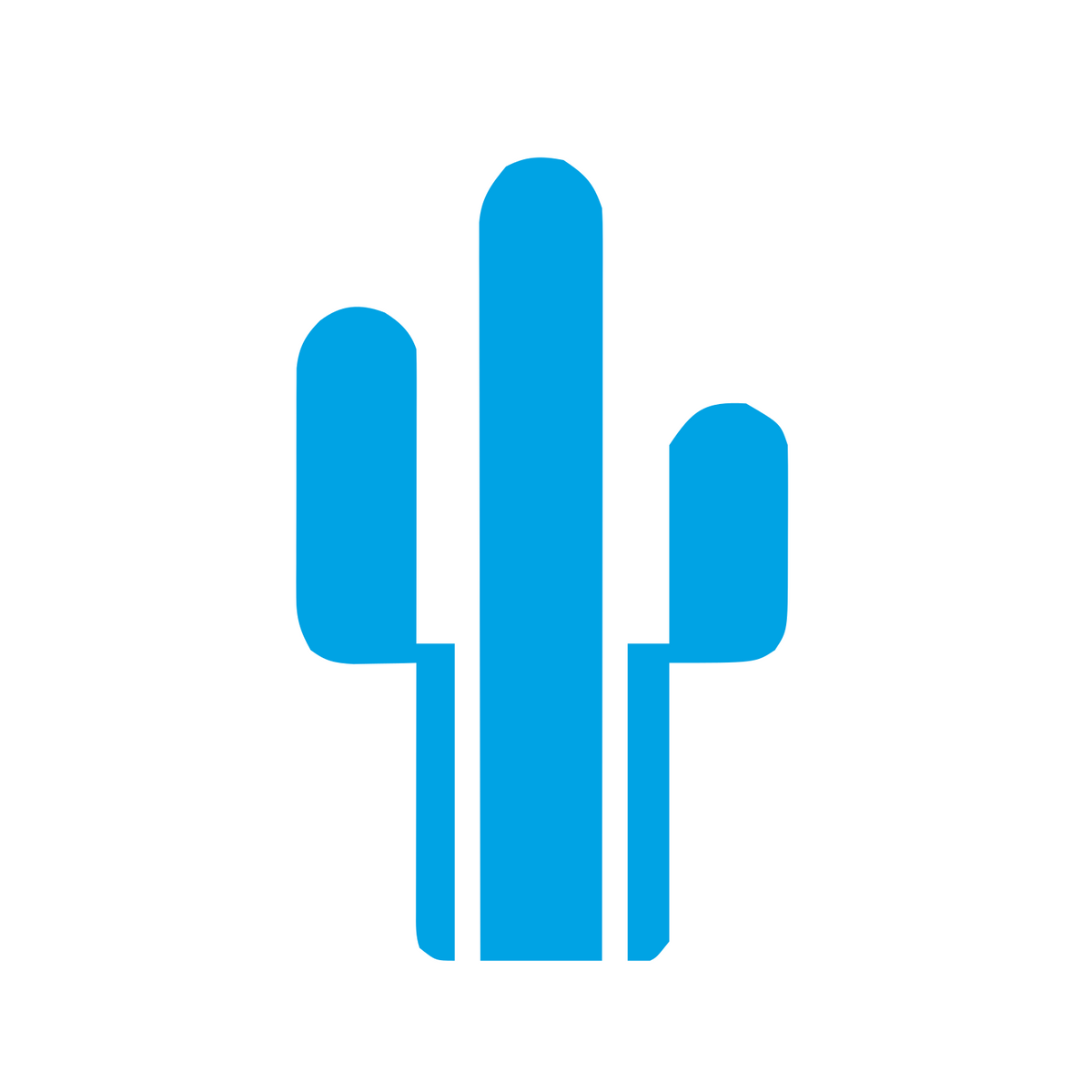 Bold Cactus Logo #ffffff/#00a3e4