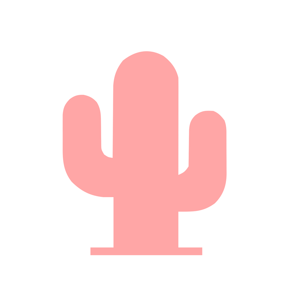 Solid Cactus Logo #ffffff/#ffa6a6