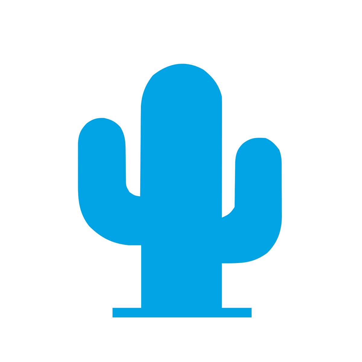 Solid Cactus Logo #ffffff/#00a3e4