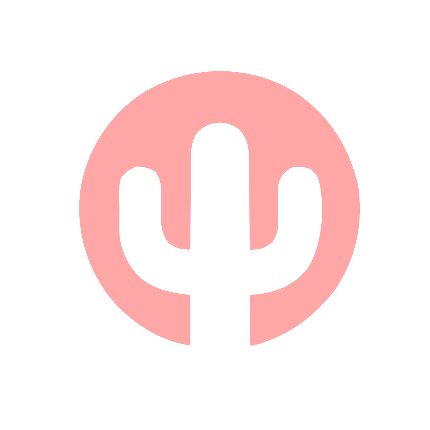 Cactus Circle Logo #ffffff/#ffa6a6