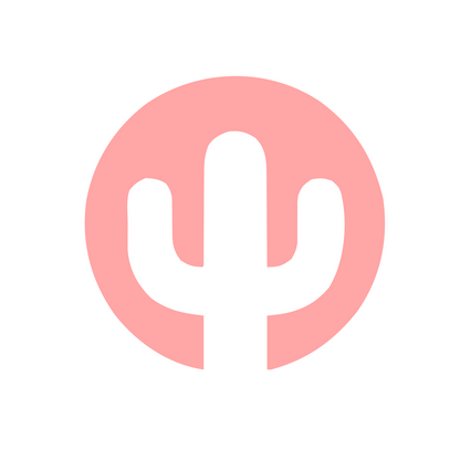 Cactus Circle Logo #ffffff/#ffa6a6