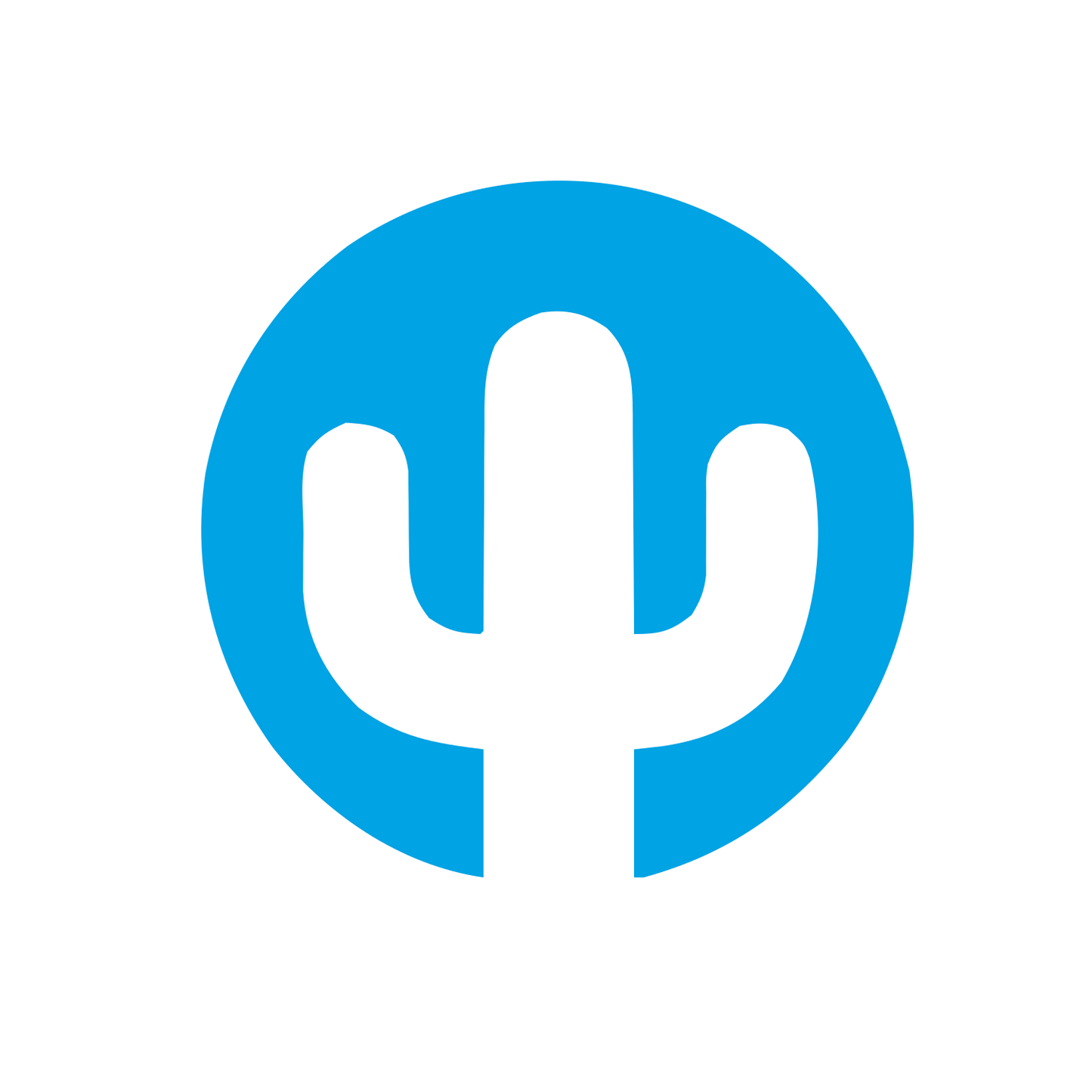 Cactus Circle Logo #ffffff/#00a3e4