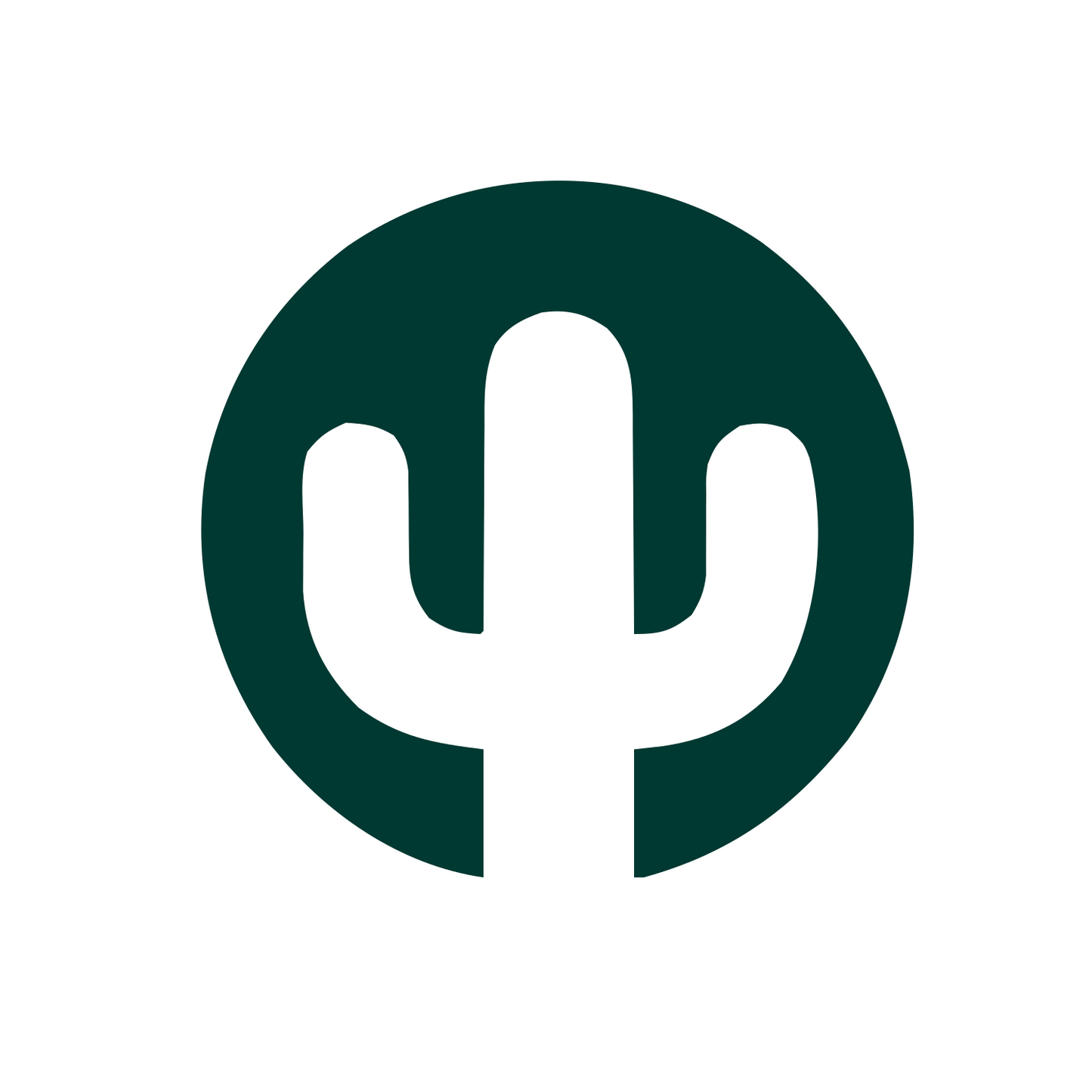 Cactus Circle Logo #ffffff/#003932