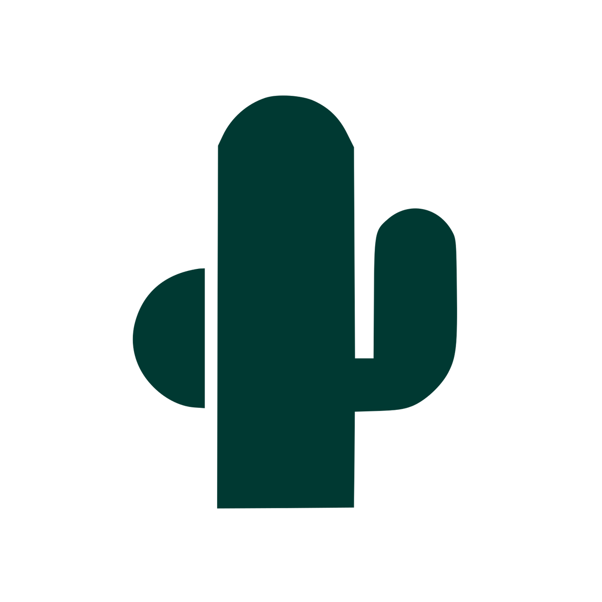 Solid Cactus Logo #003932