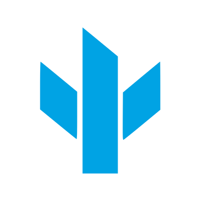 Geometric Cactus Blade Logo #00a3e4