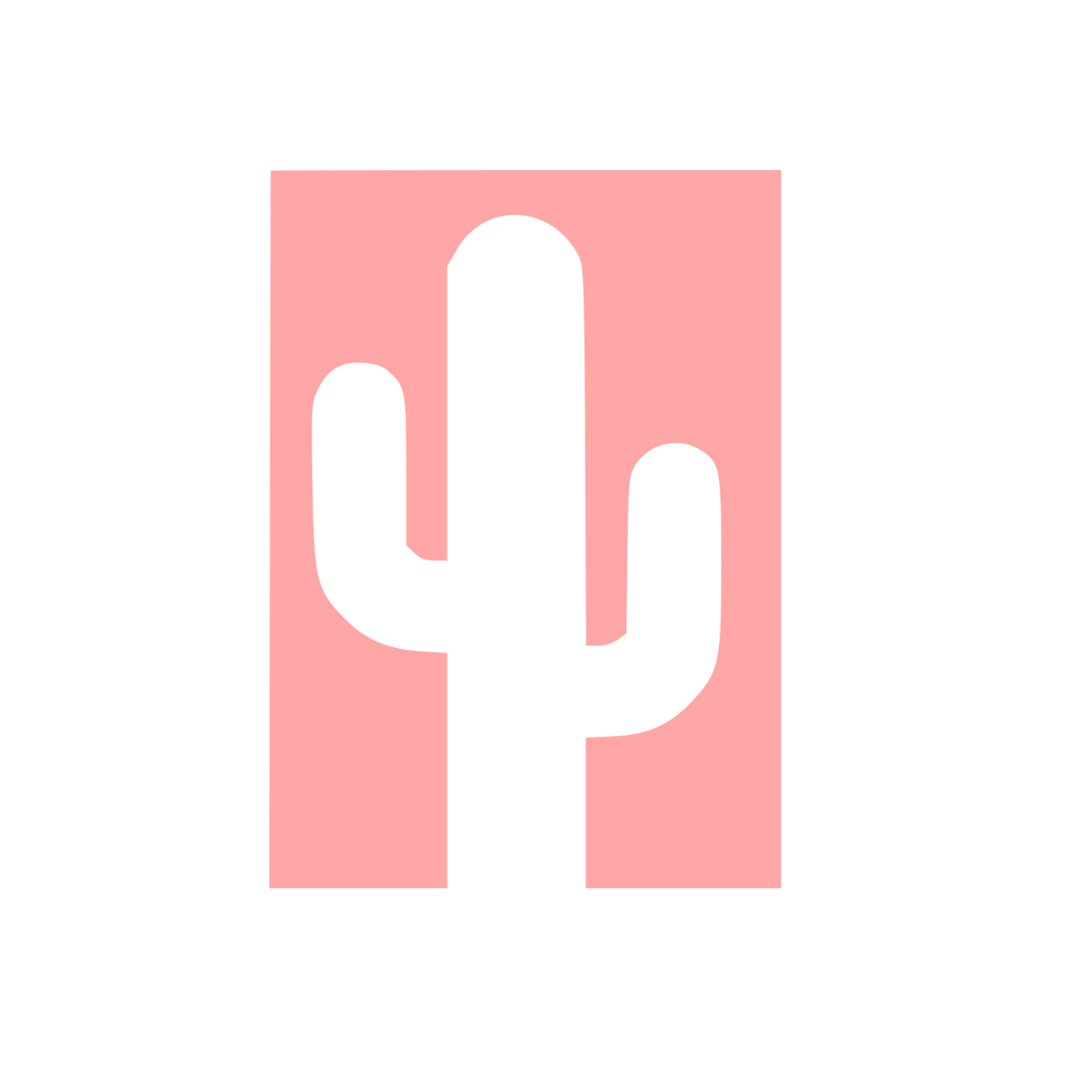 Cactus Silhouette Block Logo #ffa6a6