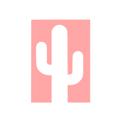 Cactus Silhouette Block Logo #ffa6a6