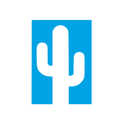 Cactus Silhouette Block Logo #00a3e4