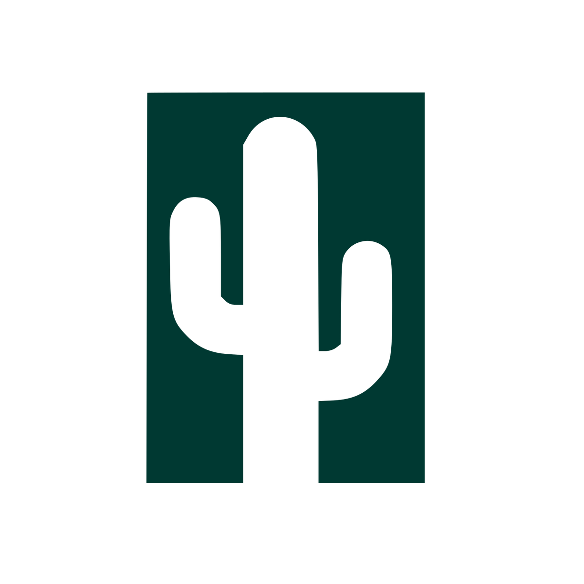 Cactus Silhouette Block Logo #003932