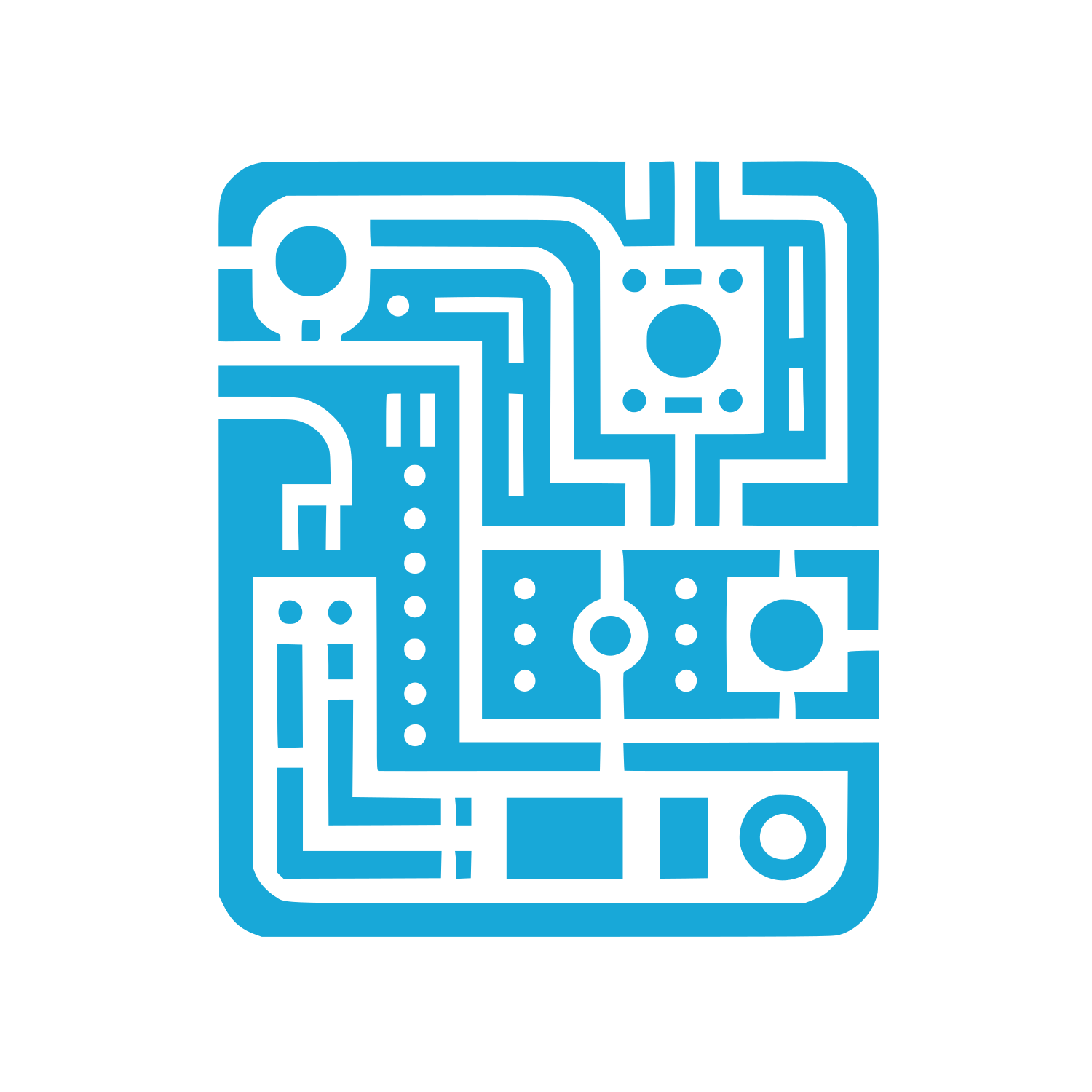 Circuit Board Inspired Logo #18a8d8