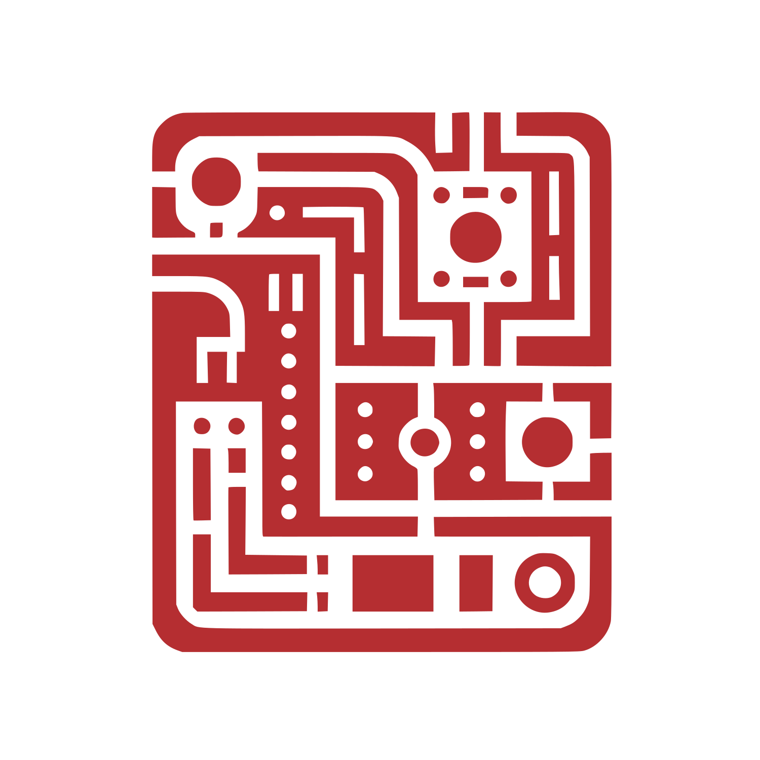 Circuit Board Inspired Logo #b52e31