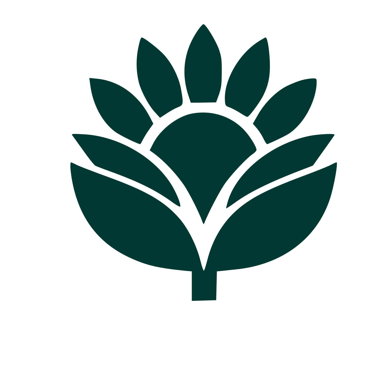 Sunflower Bloom Pictogram Logo #003932