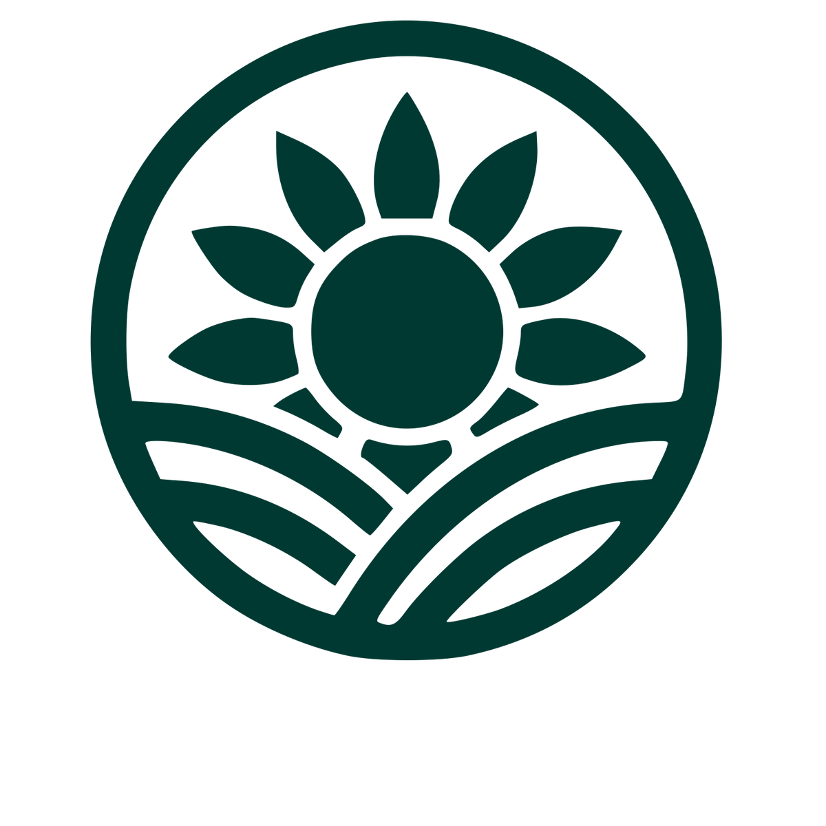 Sunflower Field Pictogram Logo #003932