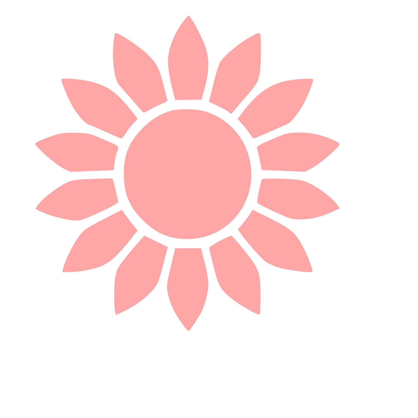 Sunflower Bloom Pictogram Logo #ffa6a6