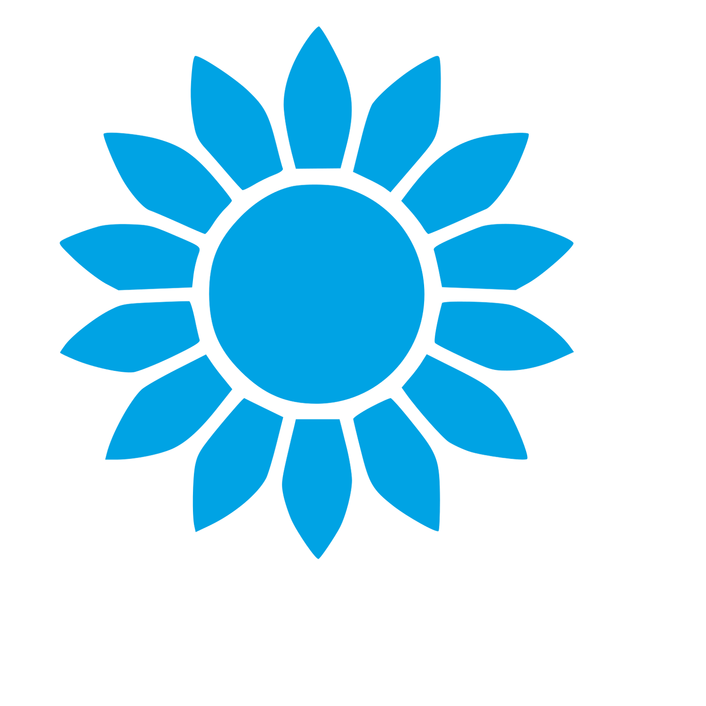 Sunflower Bloom Pictogram Logo #00a3e4