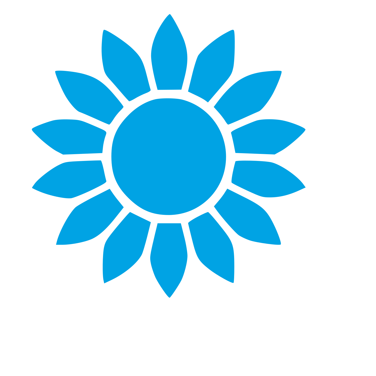 Sunflower Bloom Pictogram Logo #00a3e4
