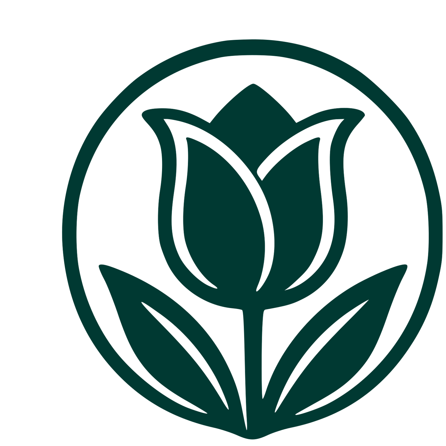 Tulip Circle Badge Logo #003932