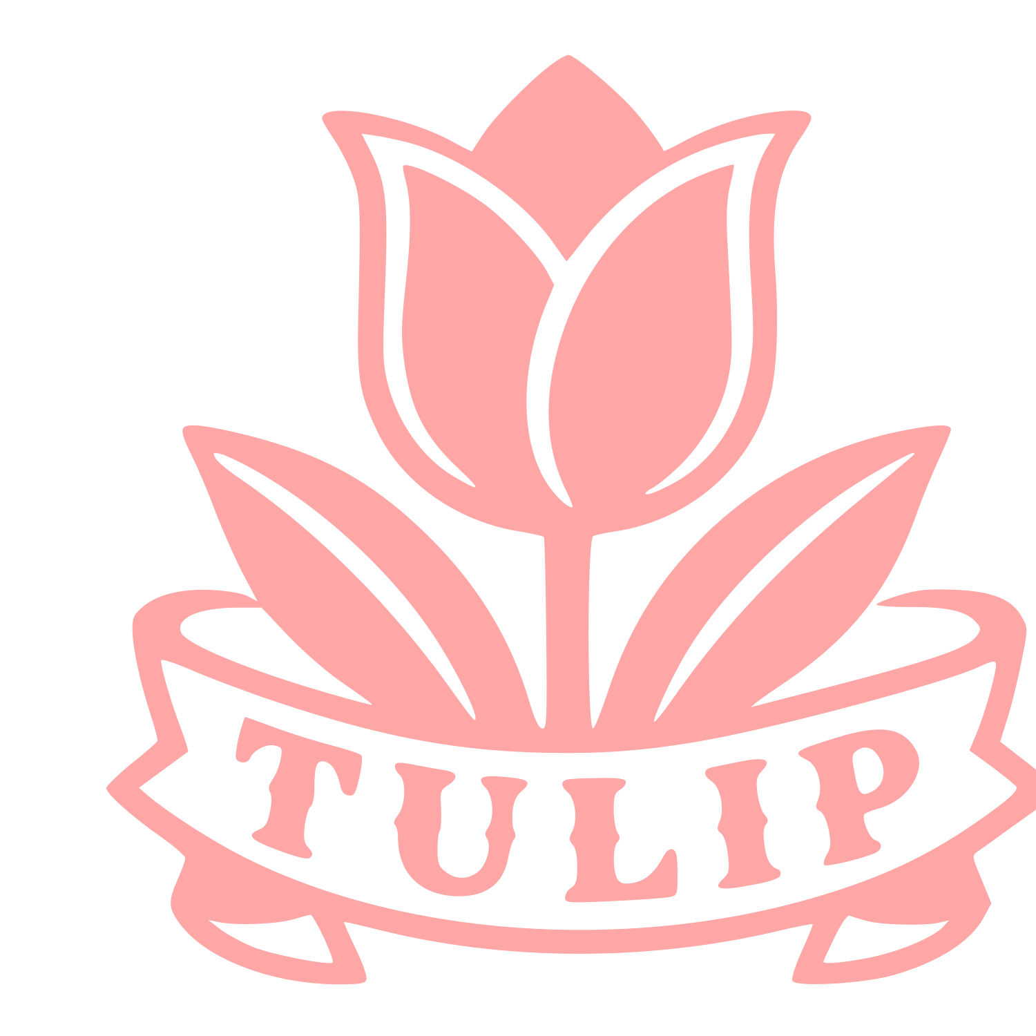 Tulip Banner Emblem Logo #ffa6a6