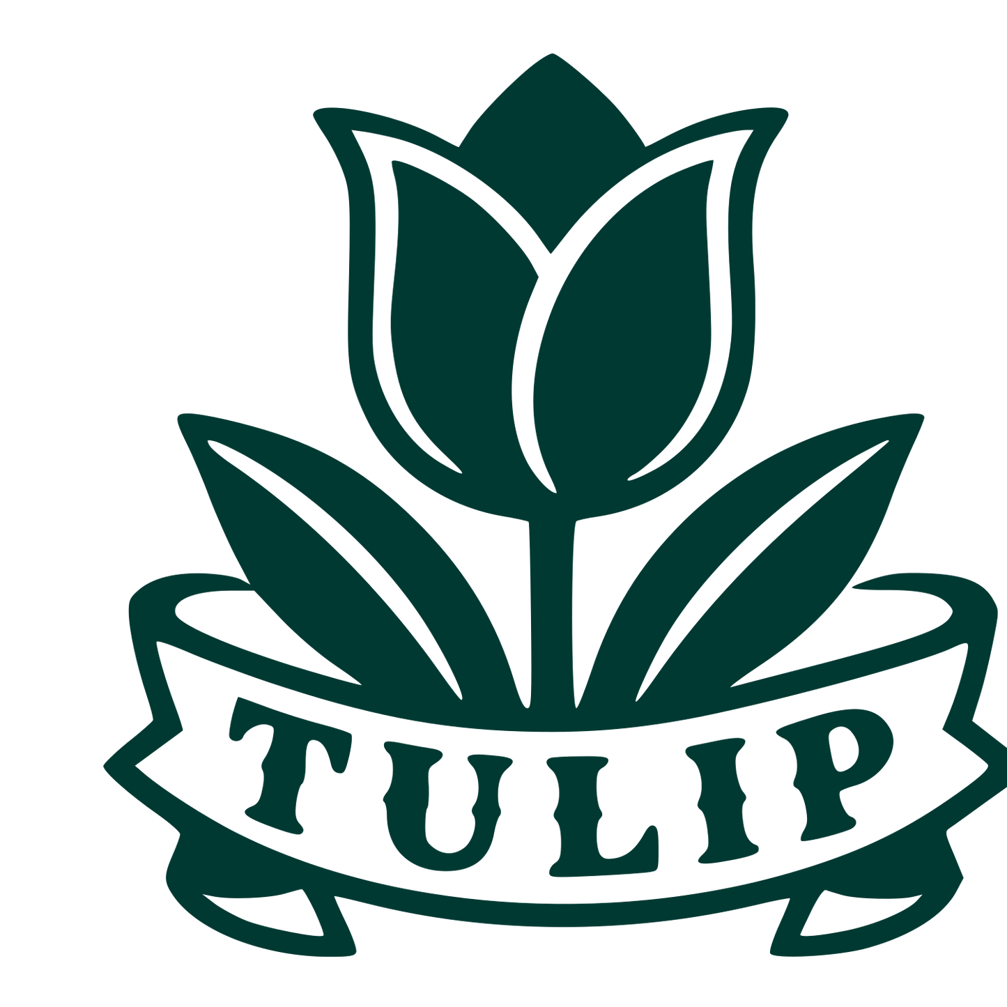 Tulip Banner Emblem Logo #003932