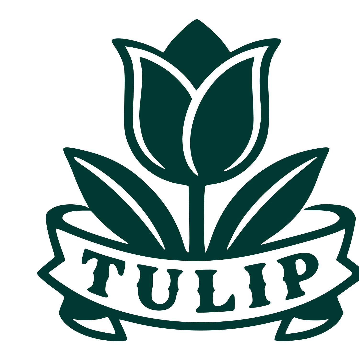 Tulip Banner Emblem Logo #003932
