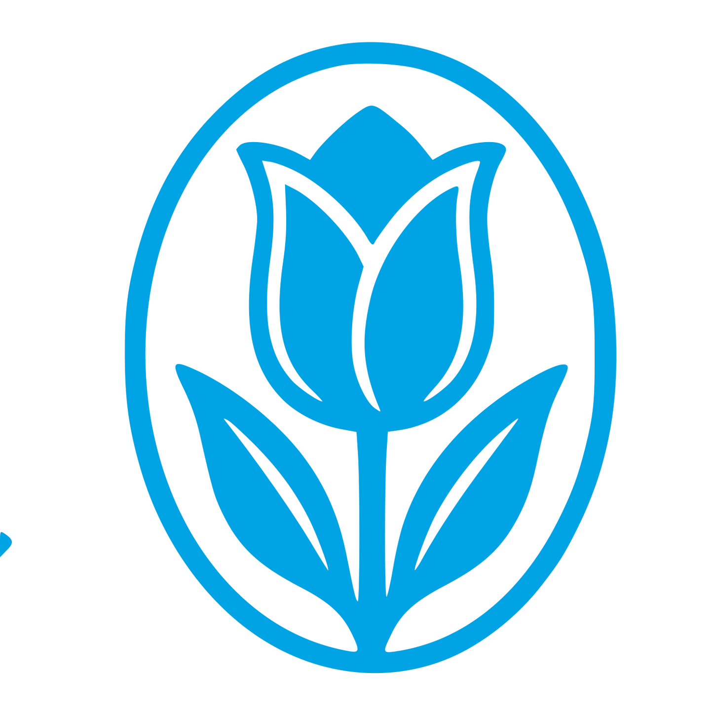 Tulip Oval Emblem Logo #00a3e4