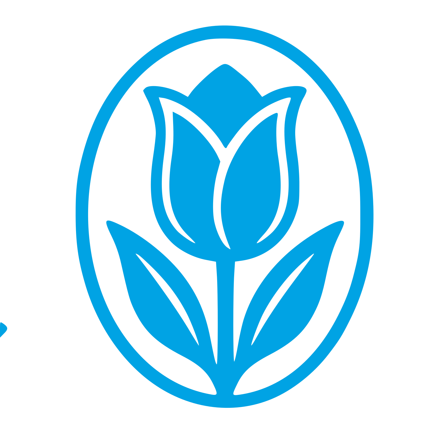 Tulip Oval Emblem Logo #00a3e4