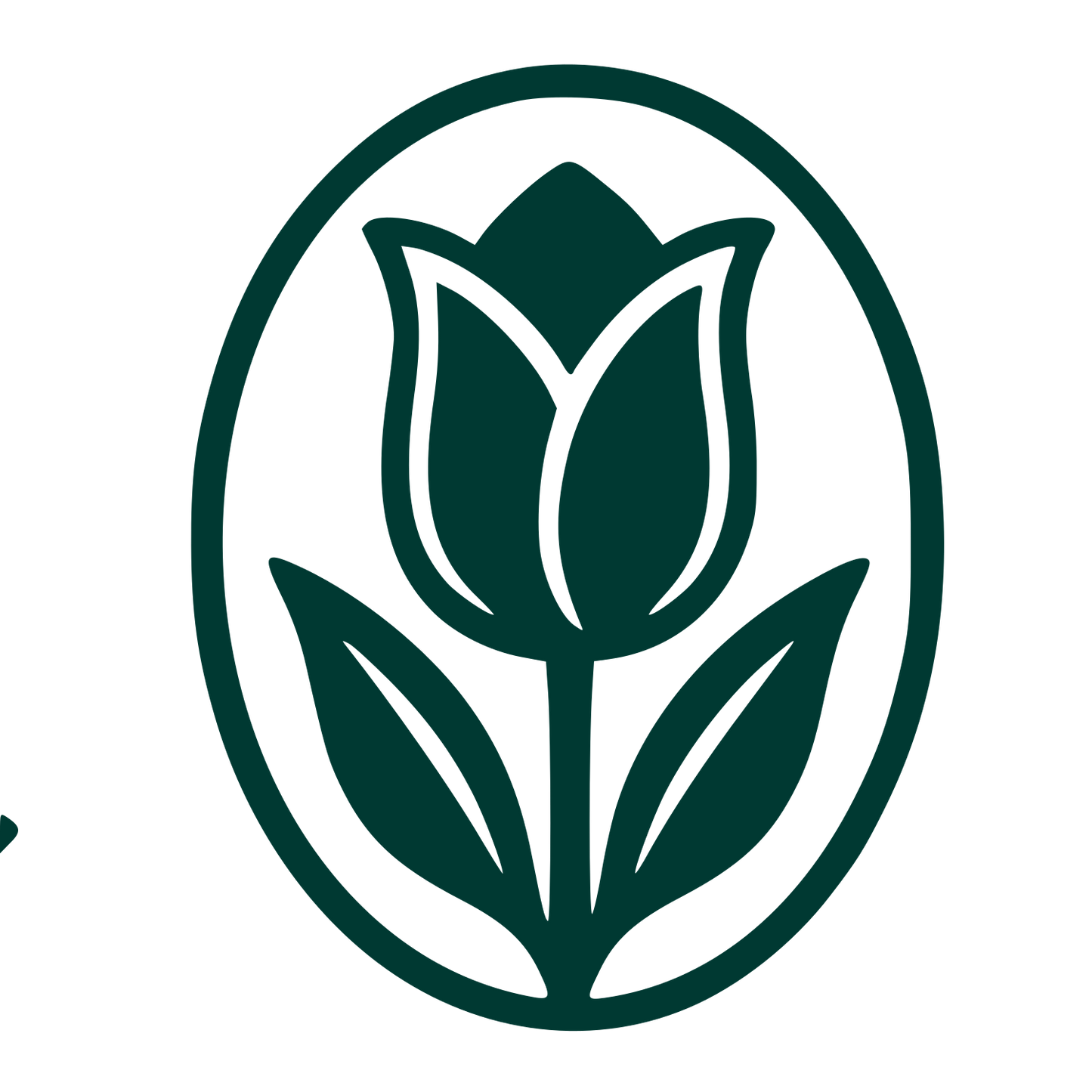 Tulip Oval Emblem Logo #003932