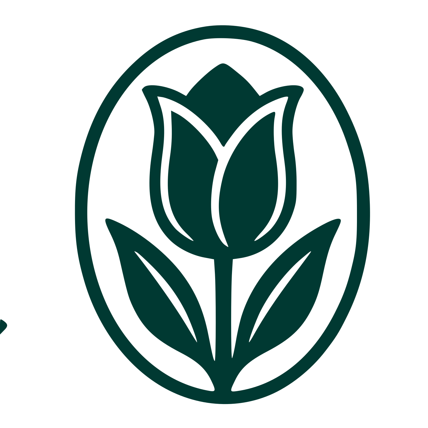 Tulip Oval Emblem Logo #003932