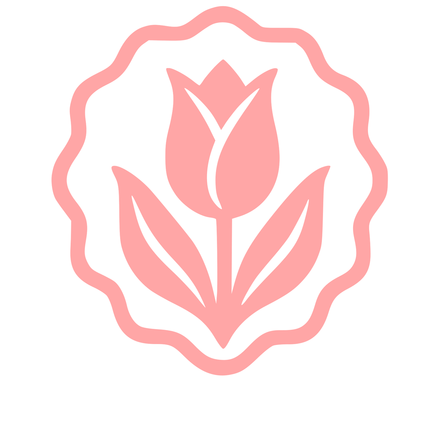Tulip Badge Seal Logo #ffa6a6
