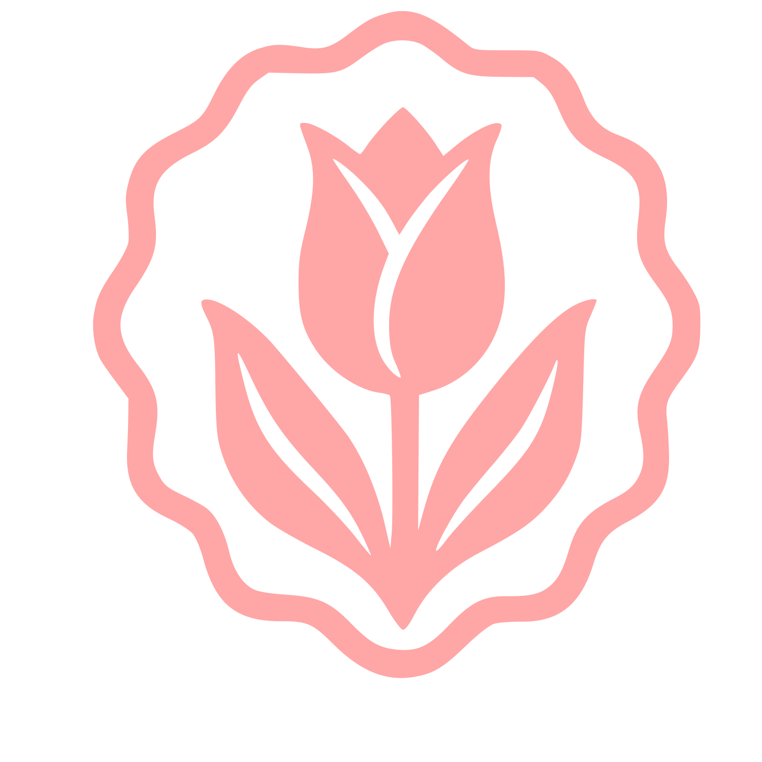 Tulip Badge Seal Logo #ffa6a6