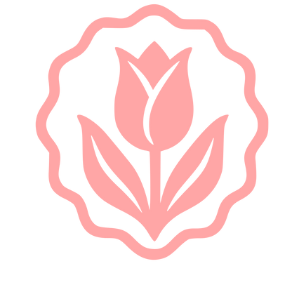 Tulip Badge Seal Logo #ffa6a6