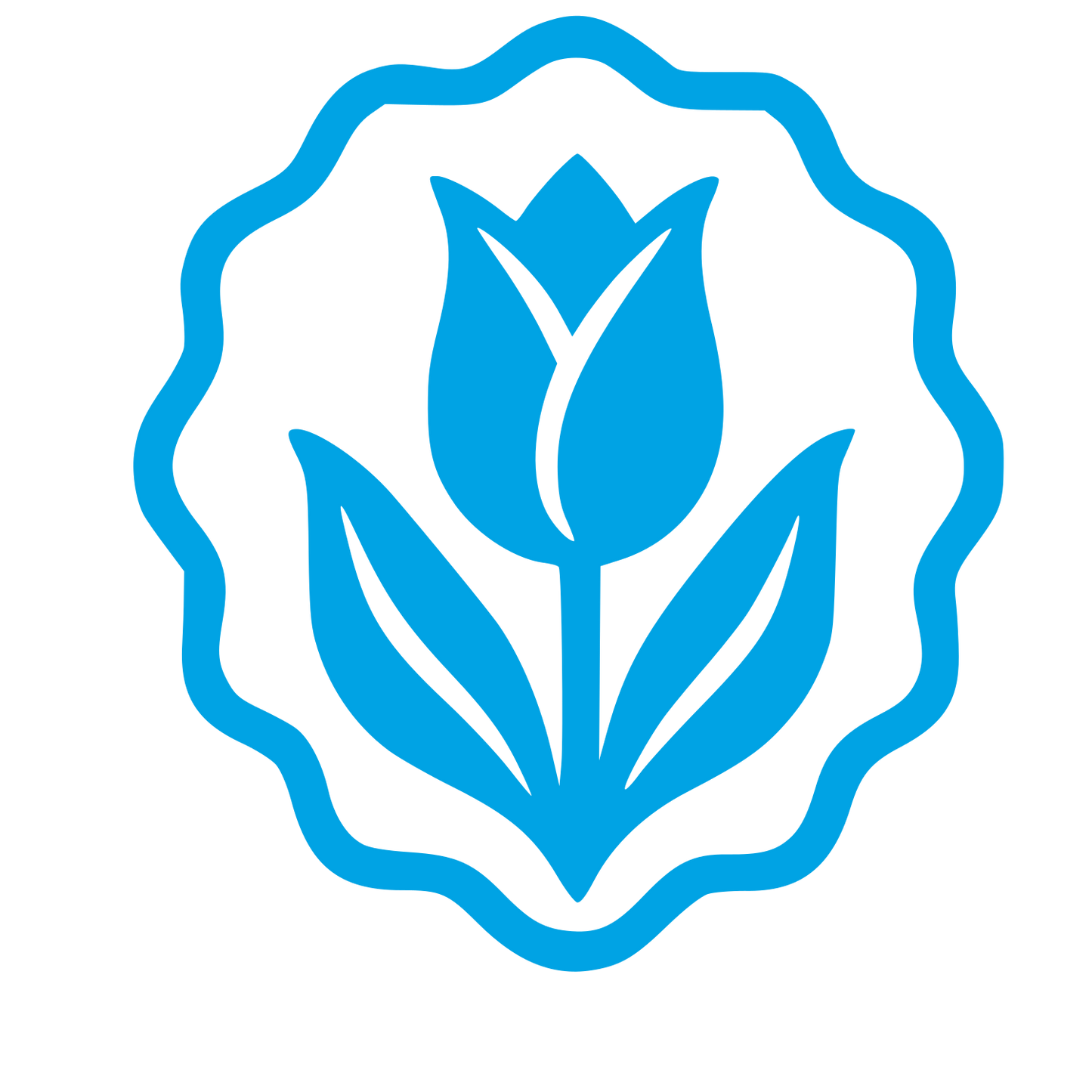 Tulip Badge Seal Logo #00a3e4
