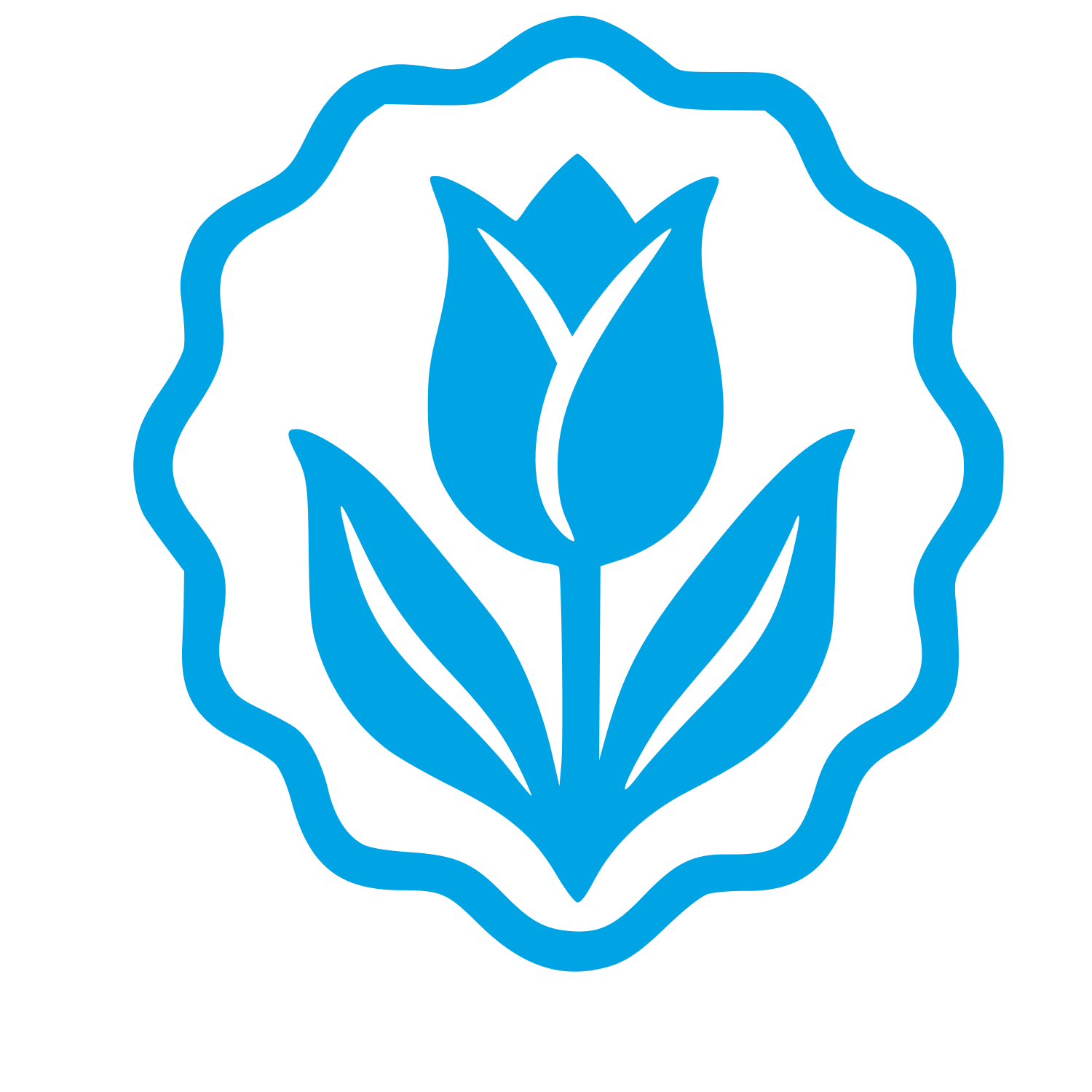 Tulip Badge Seal Logo #00a3e4