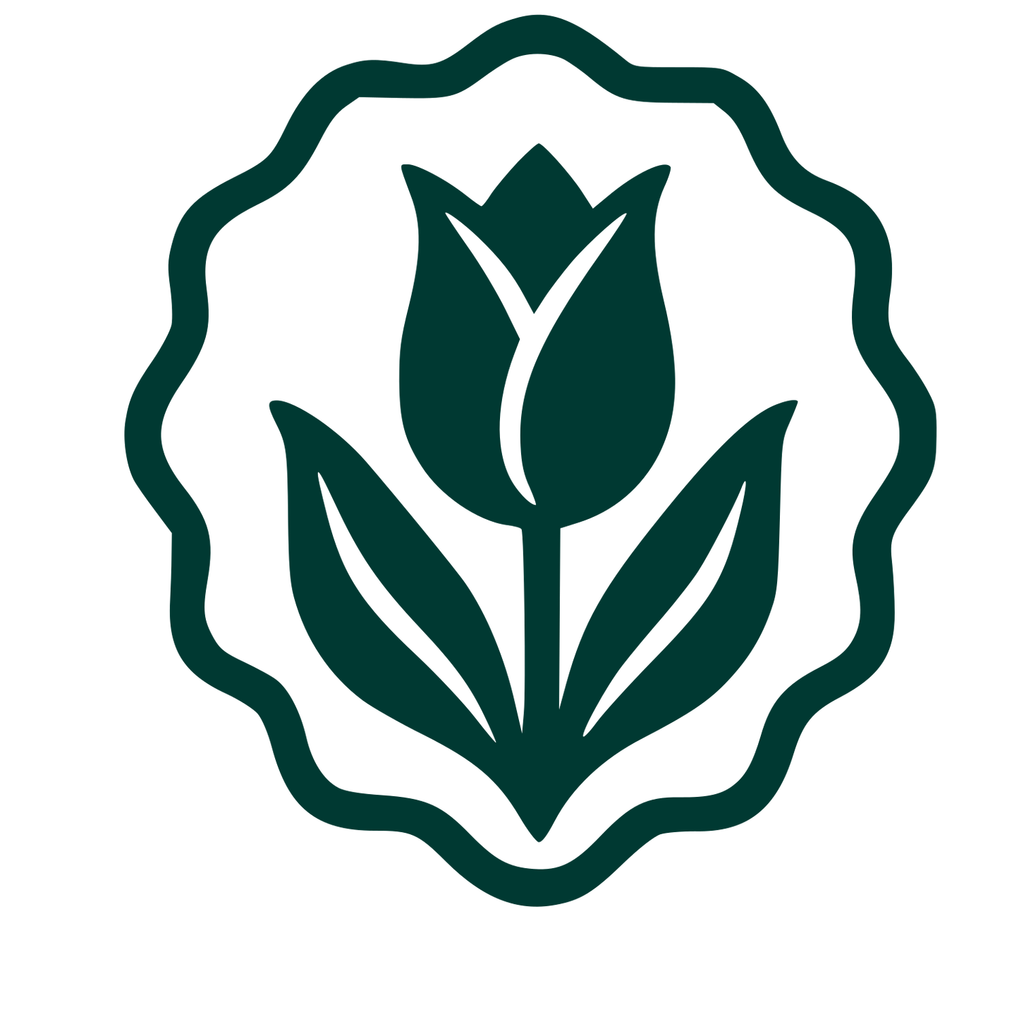 Tulip Badge Seal Logo #003932