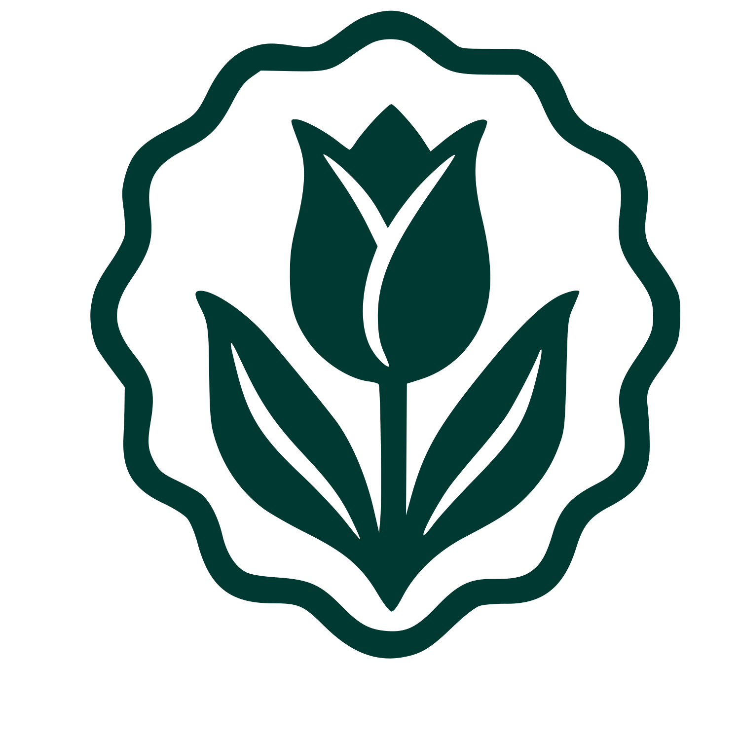 Tulip Badge Seal Logo #003932