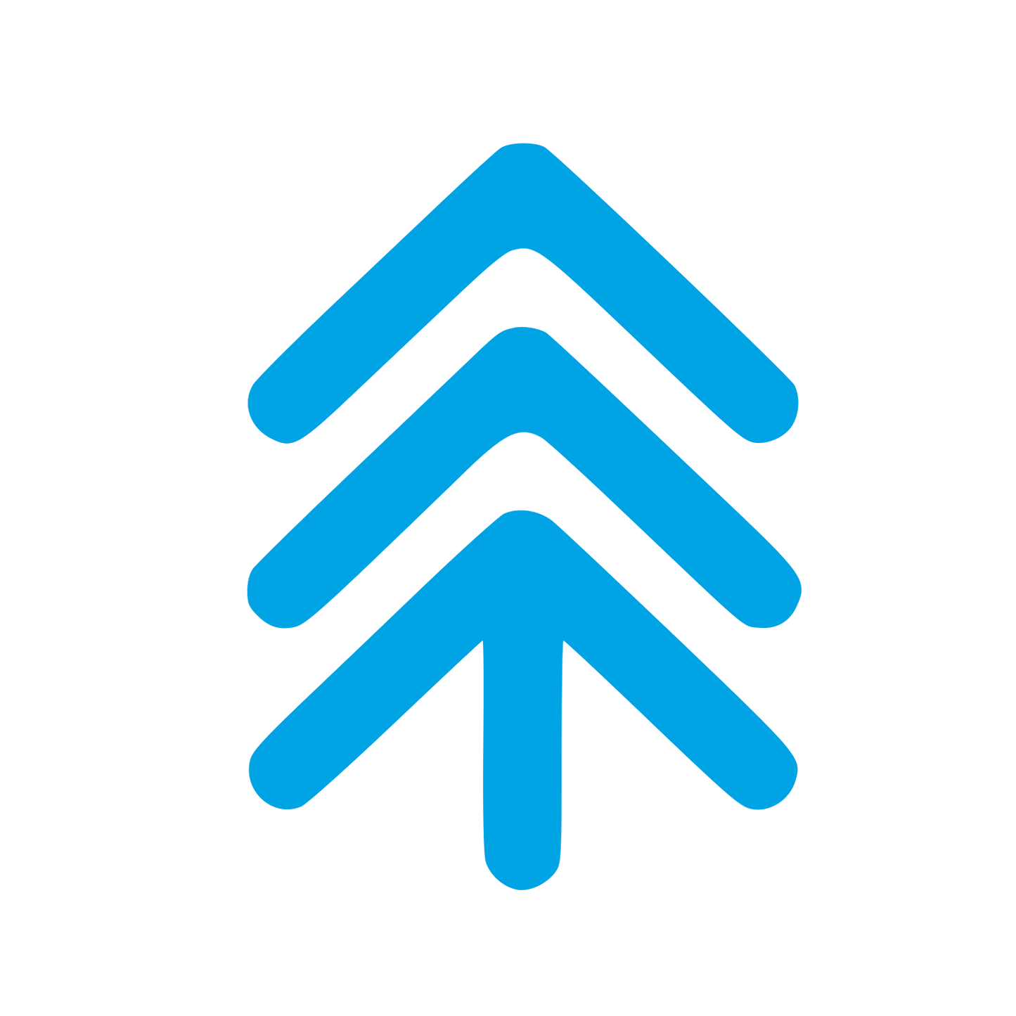 Triple Chevron Pine Tree Logo #00a3e4