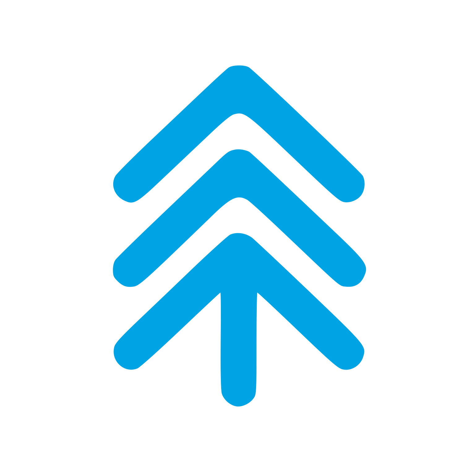 Triple Chevron Pine Tree Logo #00a3e4