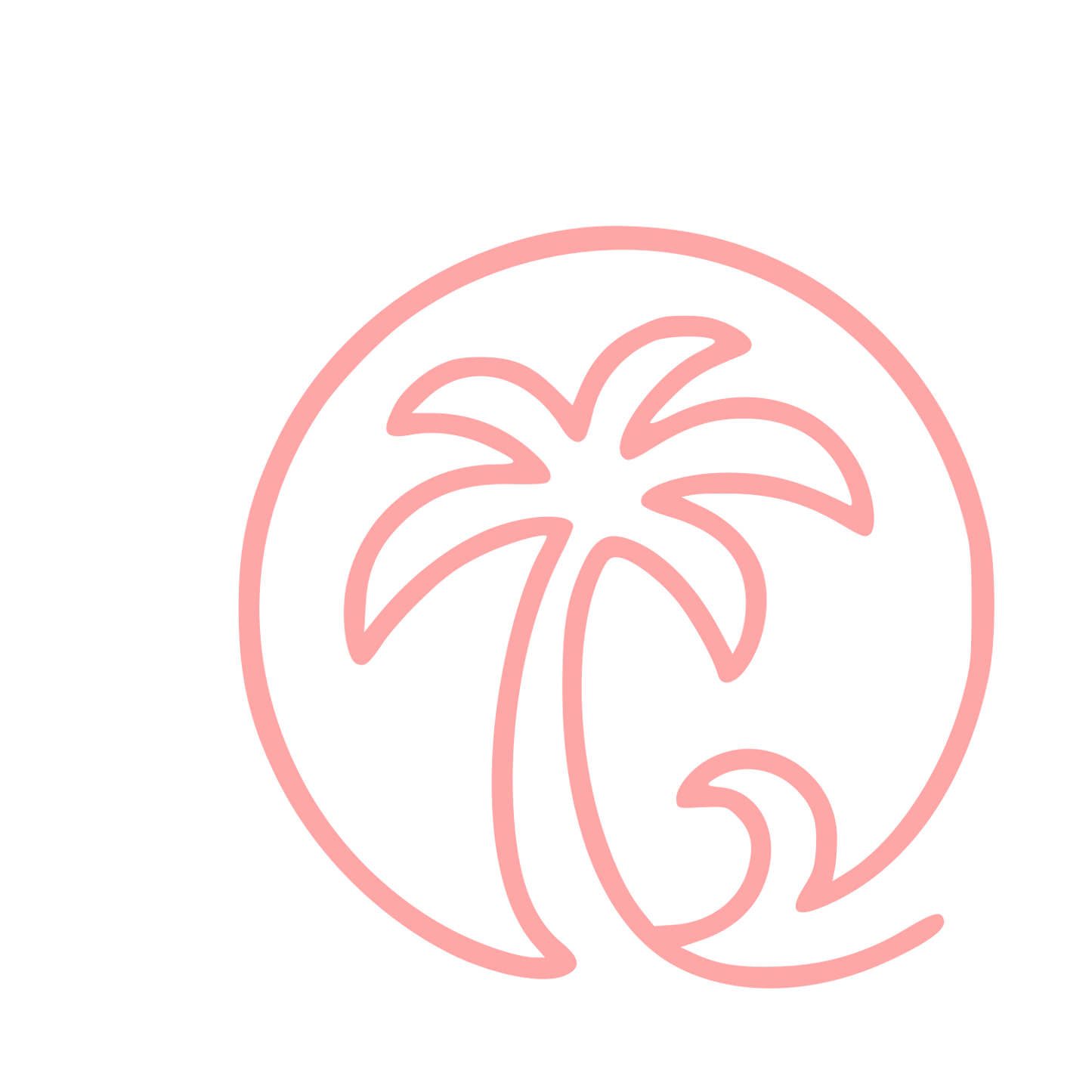 Monoline Palm Tree Logo #ffa6a6