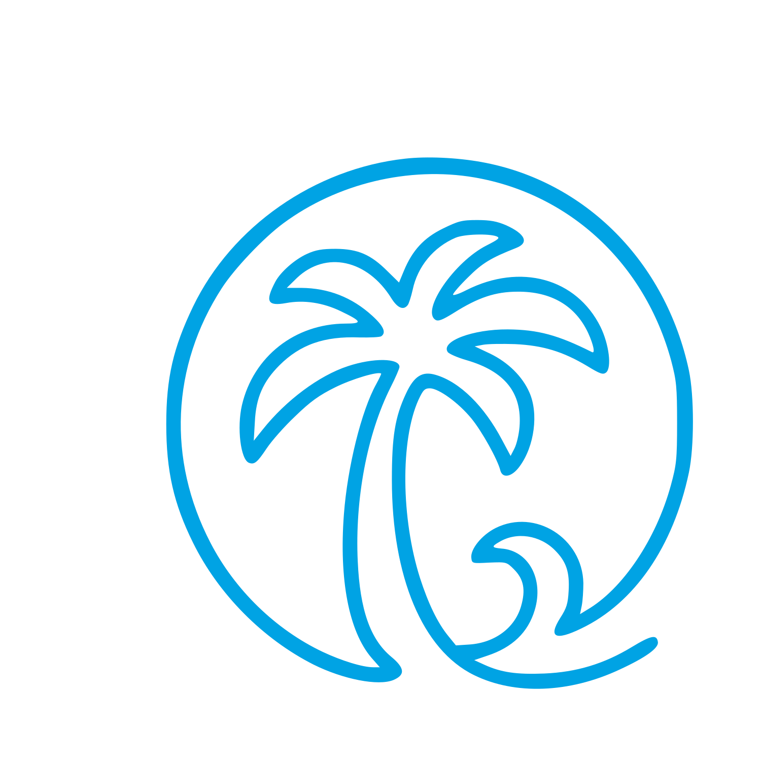 Monoline Palm Tree Logo #00a3e4