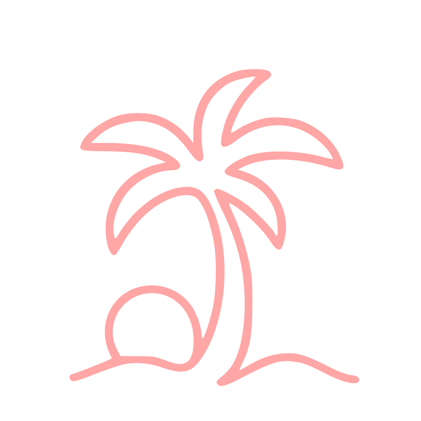 Monoline Palm Tree Logo #ffa6a6