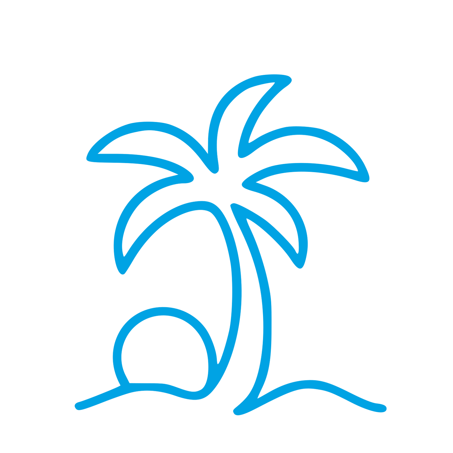 Monoline Palm Tree Logo #00a3e4
