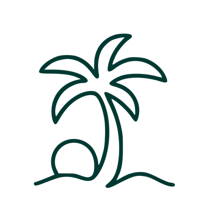 Monoline Palm Tree Logo #003932