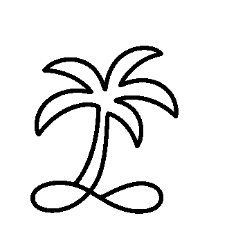 Monoline Palm Tree Logo