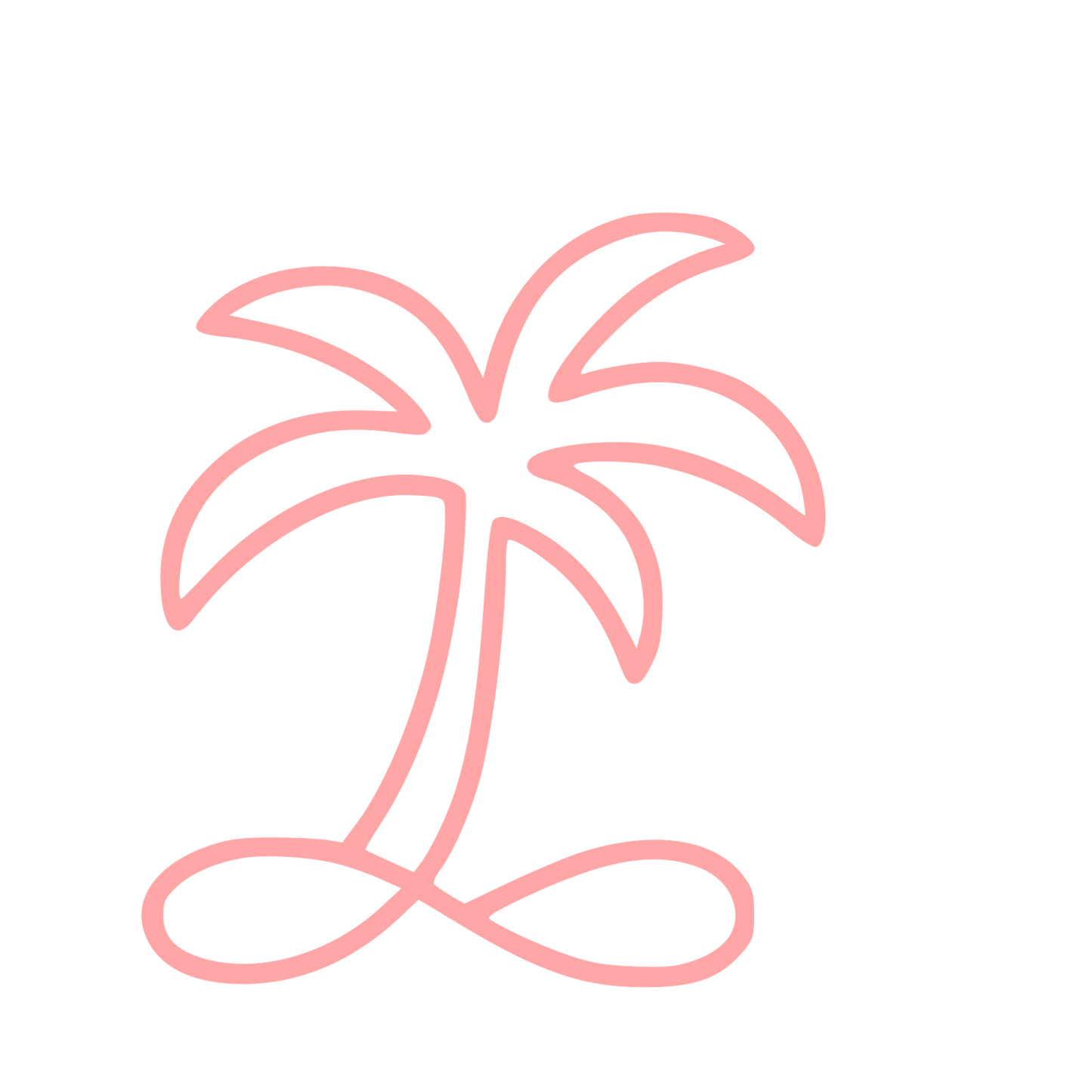 Monoline Palm Tree Logo #ffa6a6