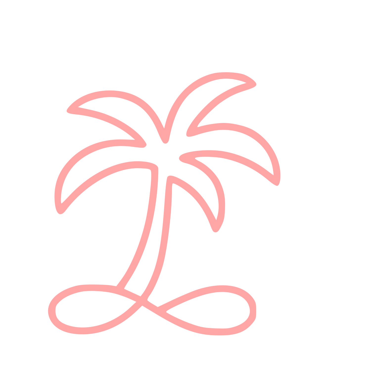 Monoline Palm Tree Logo #ffa6a6