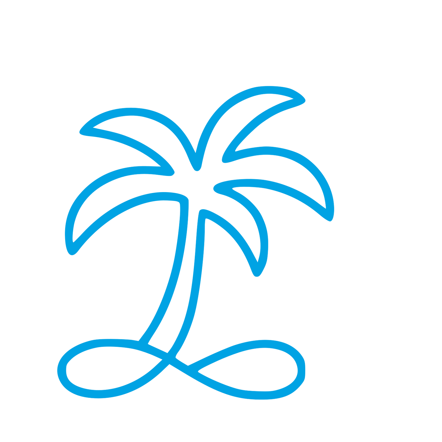 Monoline Palm Tree Logo #00a3e4